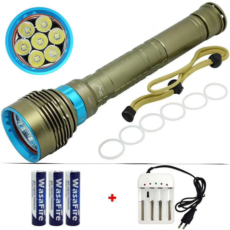 

Super Brightness 7x L2 LED White Light 15000 Lumens Diving Flashlight Tactical 18650 Torch Underwater 100M Waterproof Lamp