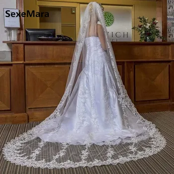

New Special Occasion One Tier Cathedral Long Wedding veil bridal veils With Comb White Ivory Wedding Accessory