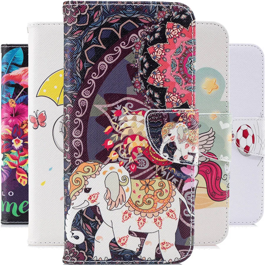 

For LG K10 2018 case For LG K11 elephant 3D Painted Protective Mobile Cover For LG K10 2018 PU Leather Flip Phone Cases