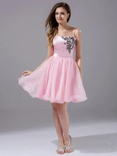 Günstige New A-line Ballkleid Kleider Rosa Kurzen Mit Straps Für Junioren Kurz Graduation Dresses cd7215
