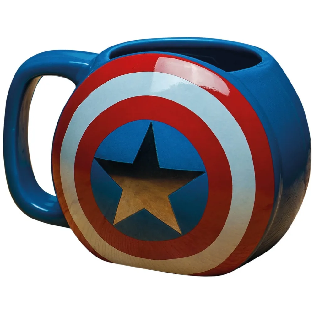 

European Creative Captain America Mug Hero Shield Large Capacity Cup Personality Send Boyfriend Couple Birthday Ceramic CupAG719