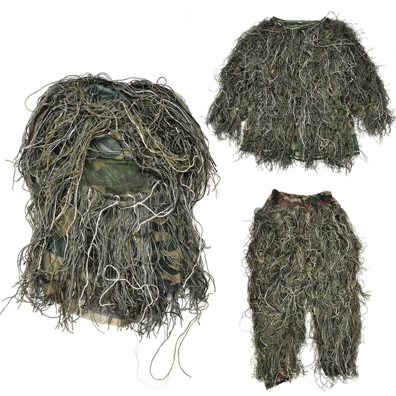 

Military Train Hunting Cloth Woodland Suit CS Camouflage Suits Set 3D Bionic Leaf Hunting Disguise Uniform Sniper Jungle