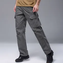 Pantalones largos de algodón para hombre, pantalón de entrenamiento, escalada, secado rápido, con bolsillos, gruesos, tácticos, militares, de combate, Color sólido
