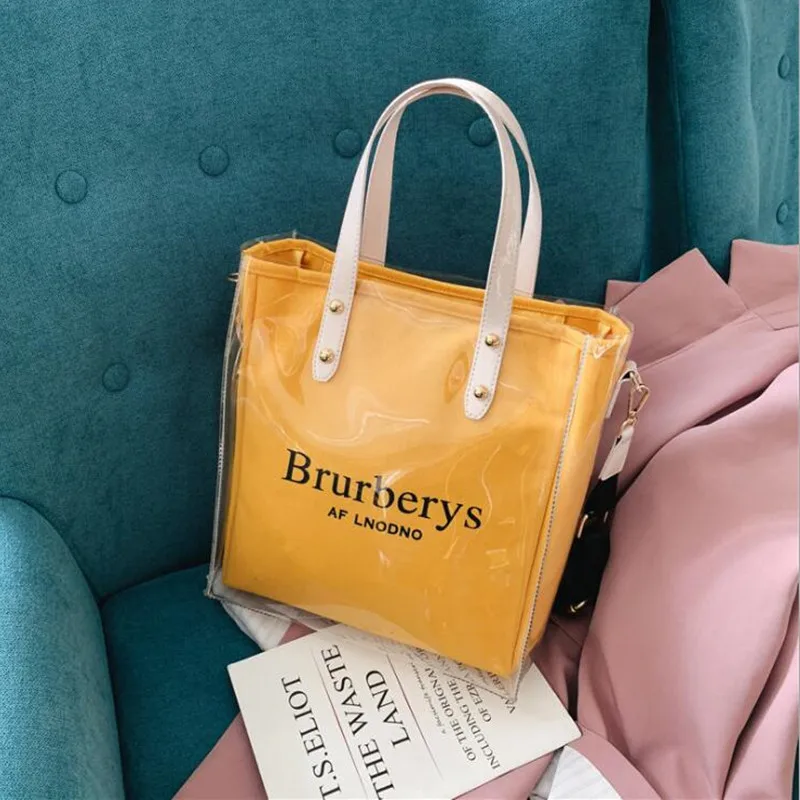 

PVC Clear Transparent Letters Canvas Hand Bag 2019 Feminina Tote Handbag Bag Women Crossbody Bag Female Shoulderbag Bolsa #1012