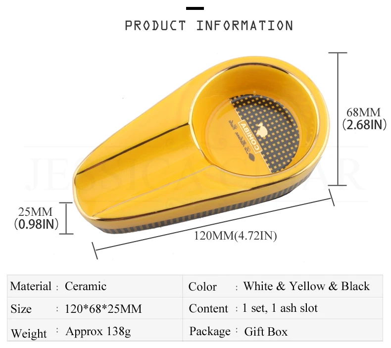 COHIBA керамическая пепельница для сигар переносные пепельницы Карманный дорожный пепельница для сигарет 1 держатель Мини-пепельница для сигар