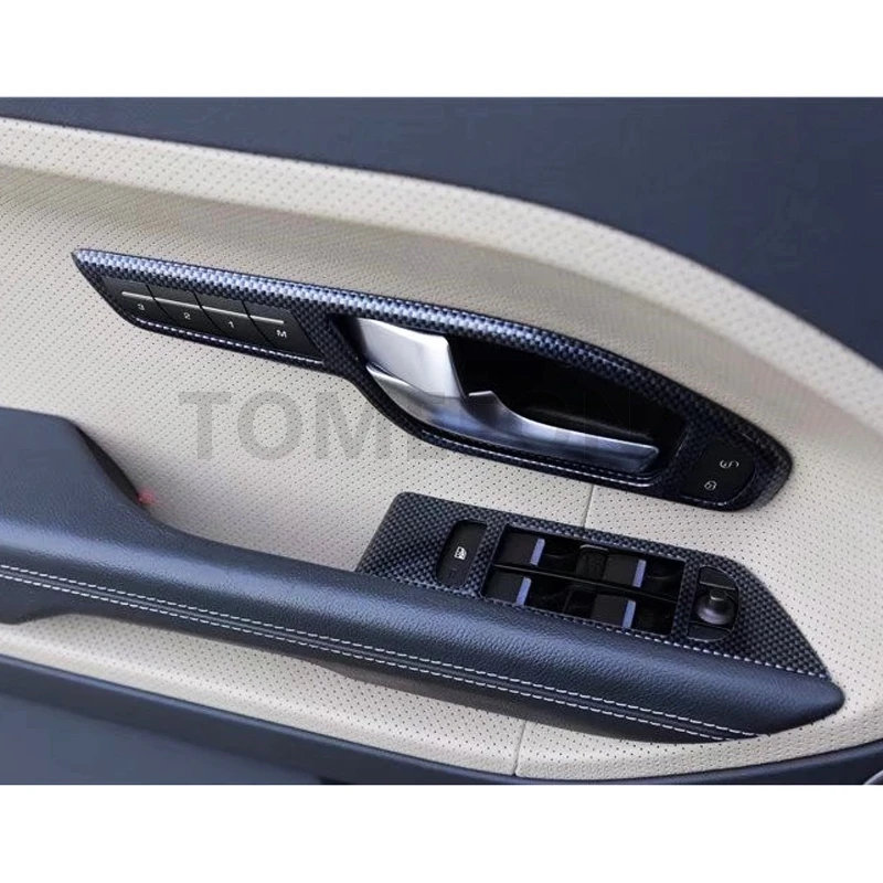 For Range Rover Evoque to ABS Carbon Fiber Paint Interior Door Handle Window Switch Gear Panel Air Vent Trim 19pcs