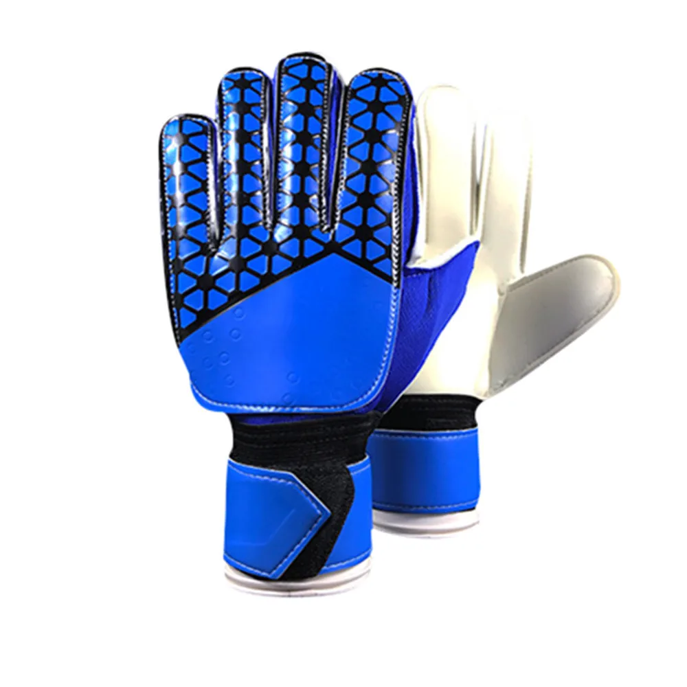 

A Pair Goalkeeper Full latex PU gloves Goalie Keeper Gloves Roll Finger Soccer Sports protection Gloves anti-slip Durable Gift