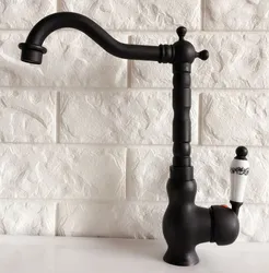 Swivel Spout Water Tap Oil Rubbed Black Bronze Single Handle Kitchen Sink & Bathroom Faucet Basin Mixer Tap anf358