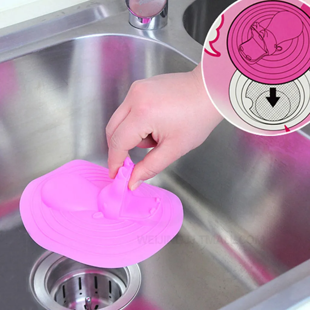 

Silicone Sink Drain Plug Kitchen Water Stop Pressing Closed Strainer Tool Cover