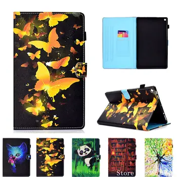 

Case For Amazon Kindle Fire HD 10 2017 7th Tablet with Alexa 10.1" Cover For Fire HD 10 2015 5th Funda Panda butterfly Shell