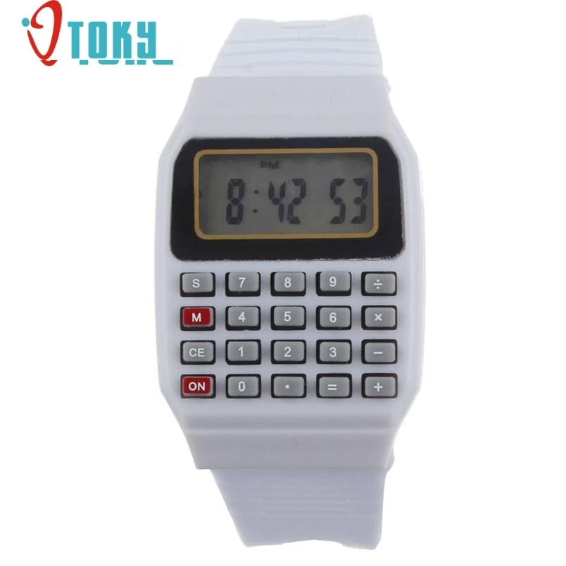

watch calculator and best quality  Unsex Silicone Multi-Purpose Date Time Electronic Wrist May27