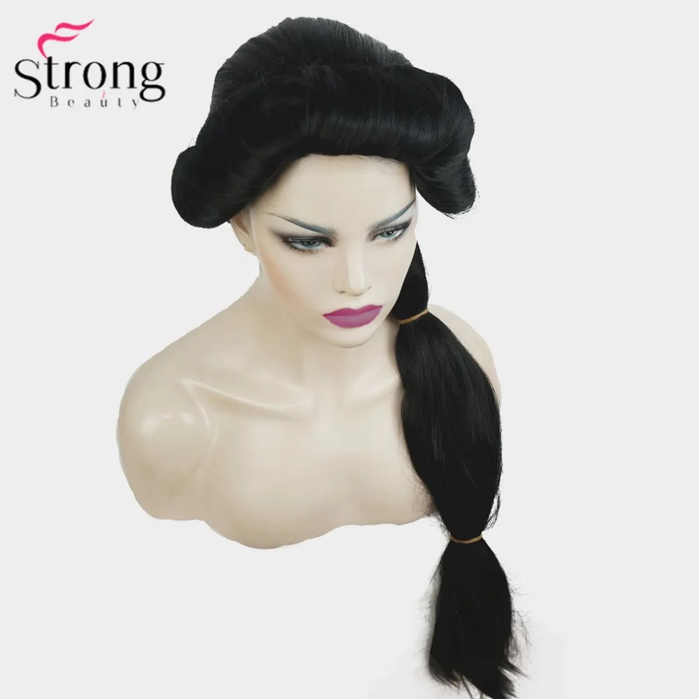 StrongBeauty Косплей парики Жасмин Принцесса длинный черный парик синтетические волосы