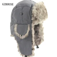 Cappello di inverno Tenere Al Caldo Unisex Inverno Trapper Aviator Trooper Paraorecchie 2019 Russo Ski Cappello di Pelliccia Bomber Faux Fur Cappelli Alla Moda