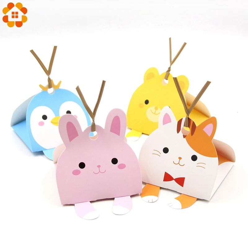 10PCS/Lot DIY 4 Types Cute Animal Candy Gifts Box For Kids ...