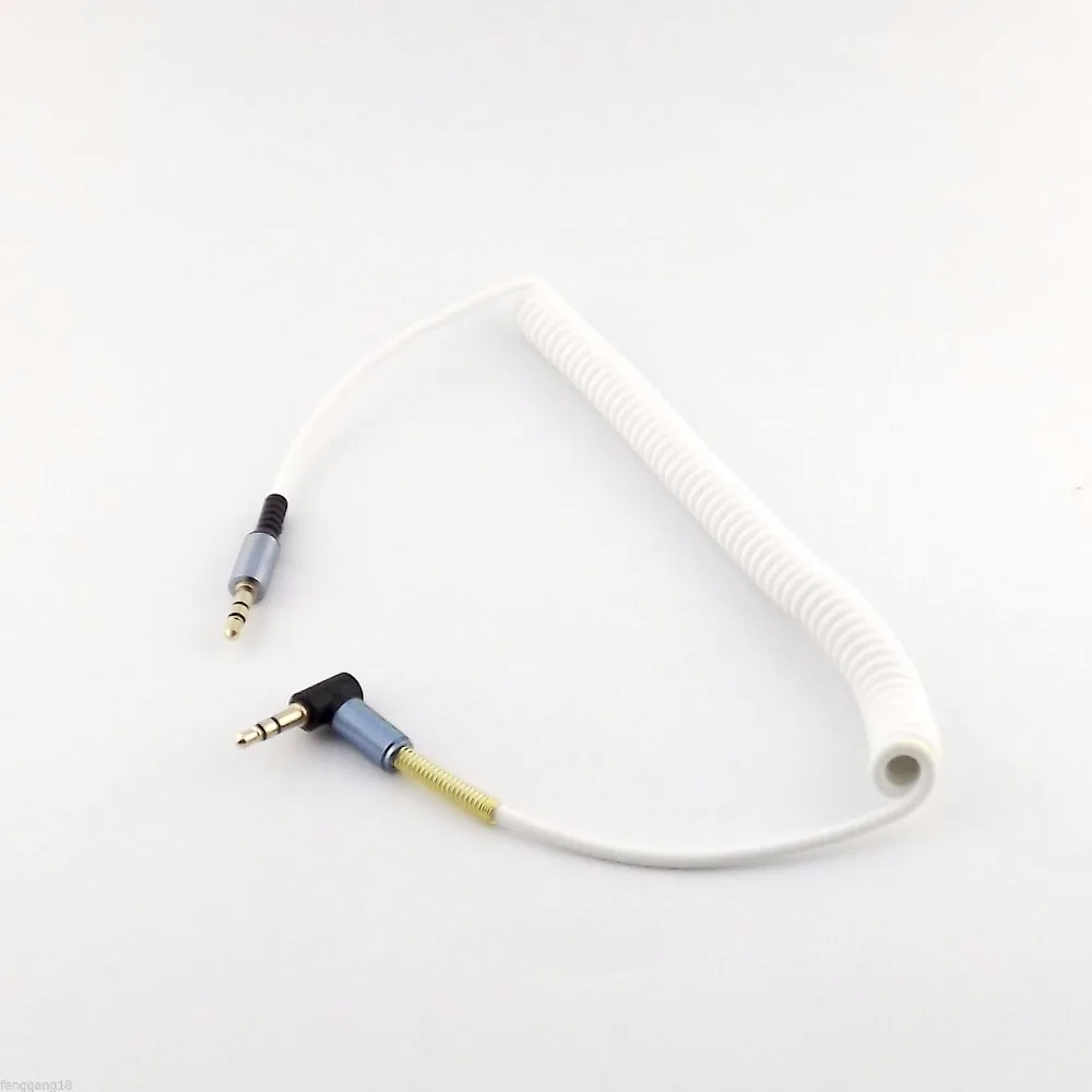 3ft Spring Coiled 3.5mm 1//8/" Aux Cable Stereo Audio Auxiliary Cord