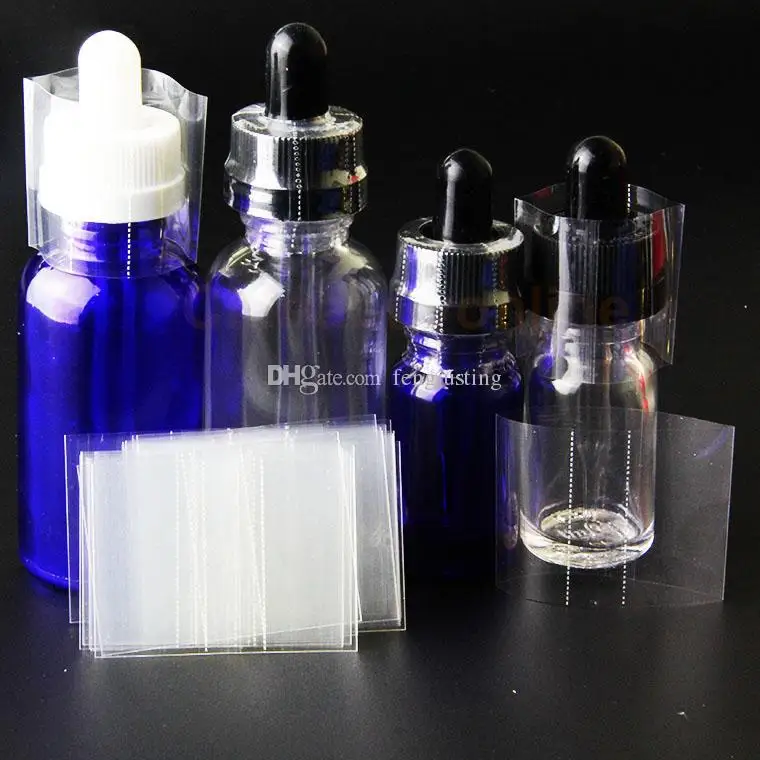 Heat pvc Shrink Wrap Film just for the caps of the Glass bottles 10ml
