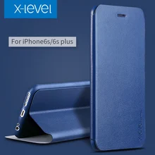 X-Level PU Leather Case For iPhone 6s Business Style Flip Phone Case for iPhone 6 6s plus  Luxury Stand Case Cover