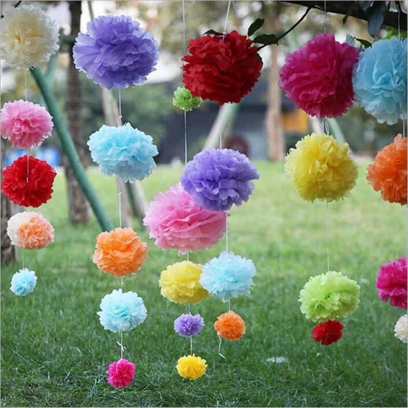 tissue paper pompoms Artificial Flower Wedding Decoration (11)