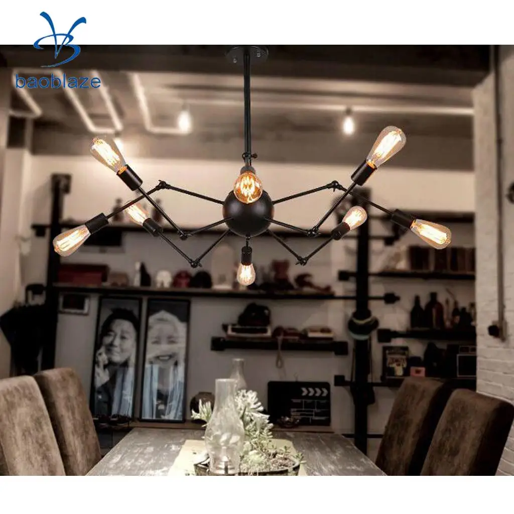 

Retro Vintage DIY Chandelier Ceiling Spider Lamp Industrial Pendant Light E27 ( Bulb not include )