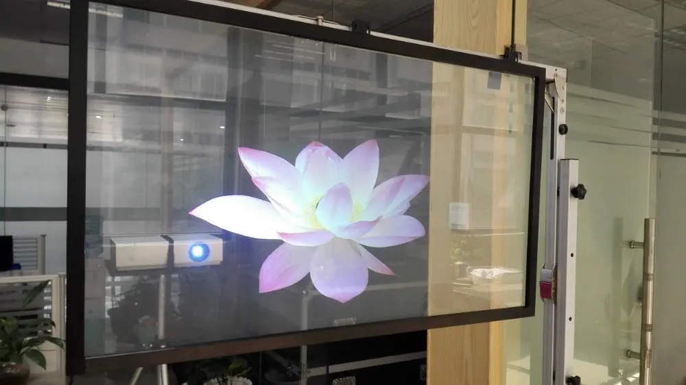 Transparent Holographic Screen for window display, Rear Projection