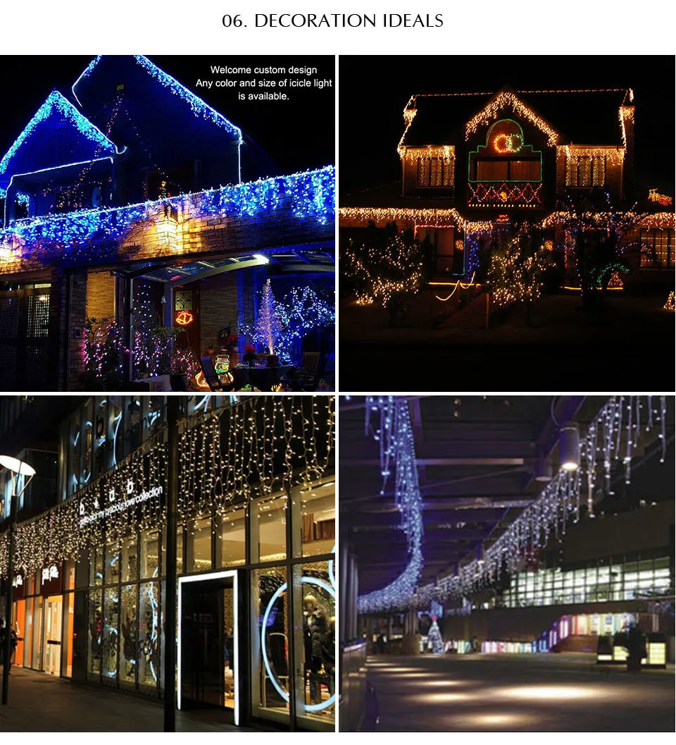 Emissor de Luz da Decoração do Natal Decoração da Festa de Casamento ao ar Luzes do Jardim Luzes de Fadas Luz do Sincelo do Diodo Livre L3m 220 v Pvc Led 15 sincelo do DIODO EMISSOR de luz da