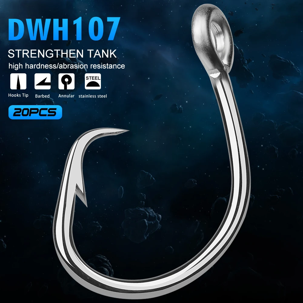 

20pc PROBEROS Brand Saltwater Fishing Hook DWH107 Circle Hook 13/0#-16/0# Model stainless steel Fishhook Made in Taiwan