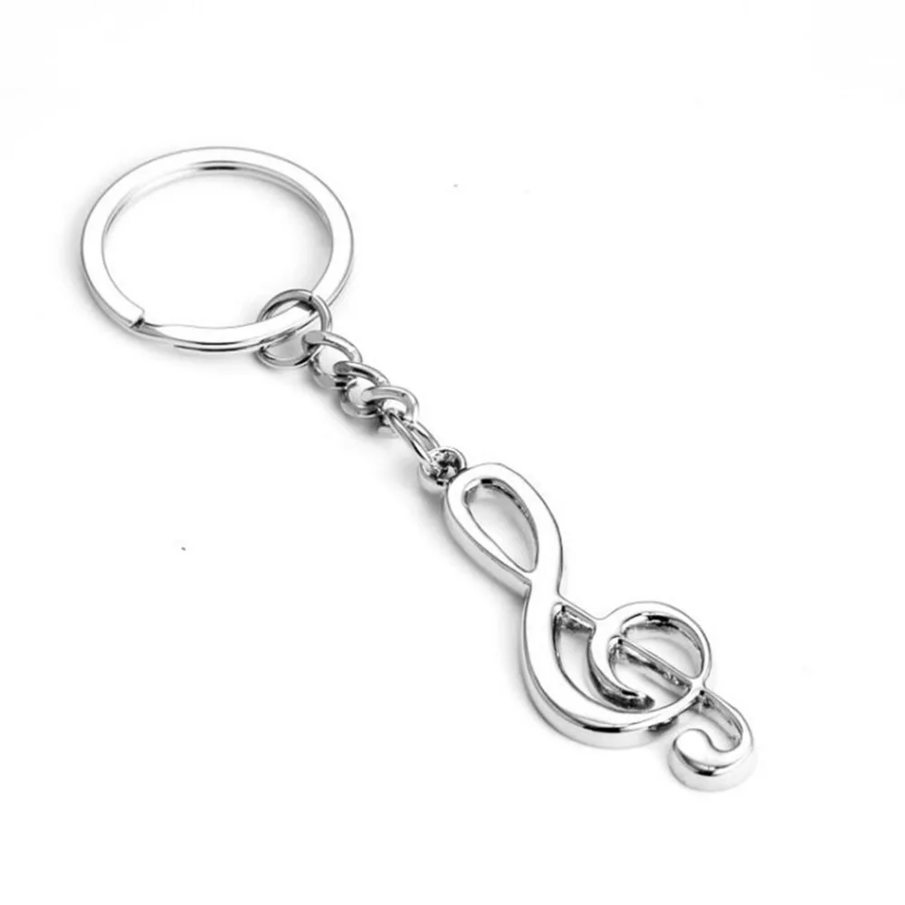 

1pc key ring key chain silver plated musical note keychain for car metal music symbol key chains hot new