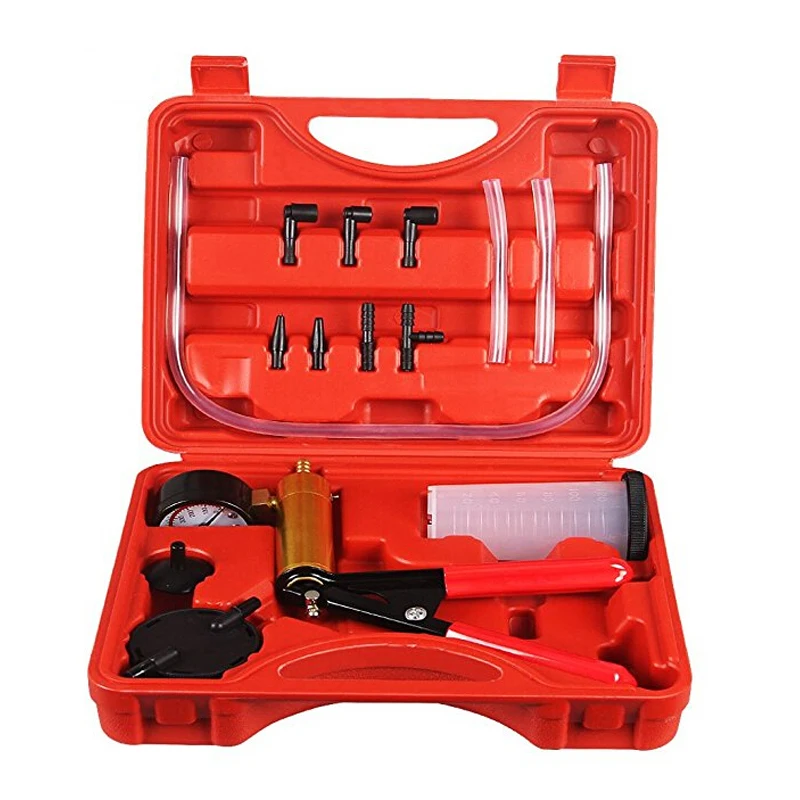 Automotive 2 in 1 Hand Held Vacuum Pump Tester Set Vacuum Gauge and