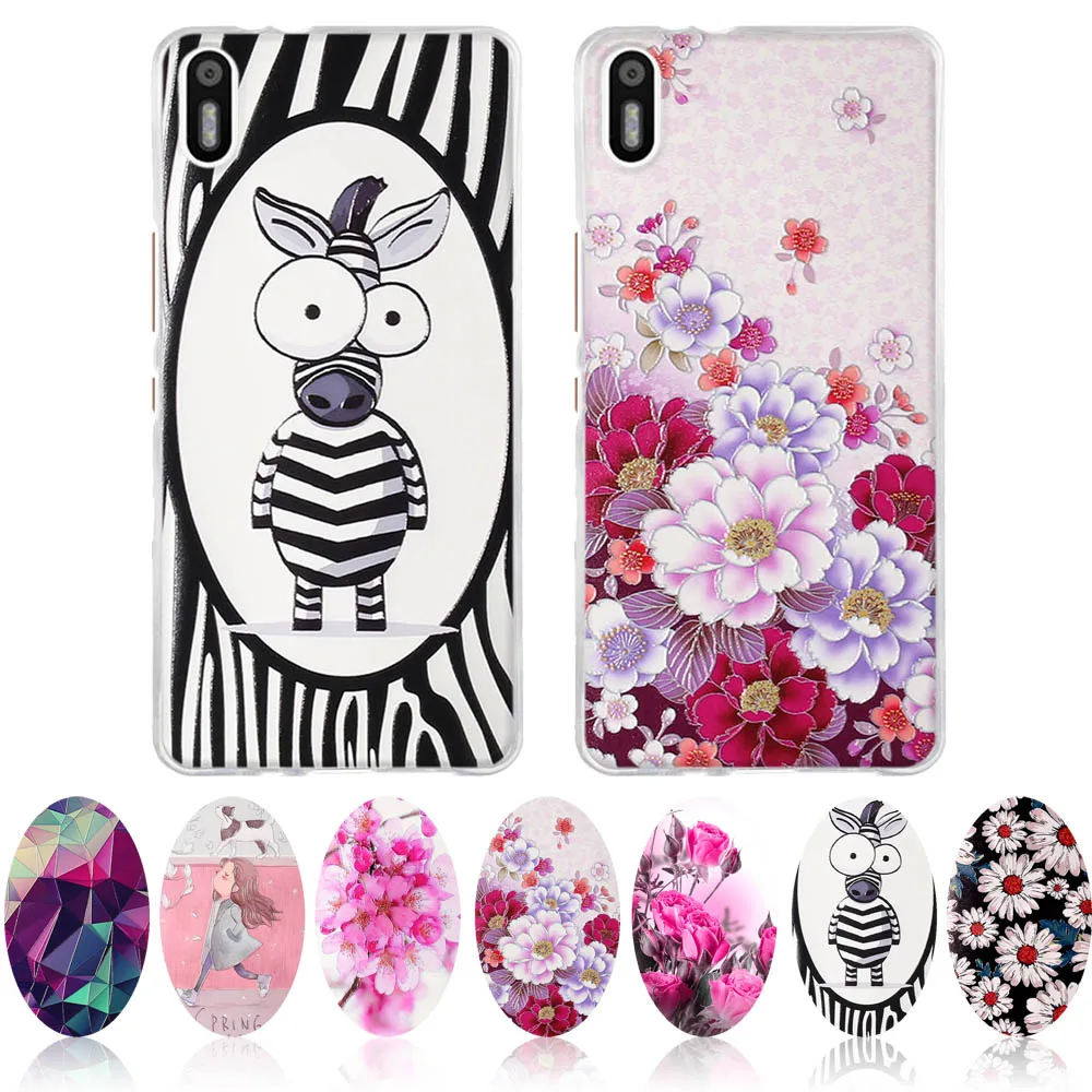 

For BQ Aquaris X5 Case Soft Silicone Shell For BQ X5 X 5 Cover Flower 3D Painting For Aquaris X5 X 5 Phone Cases 5.0 inch Capa