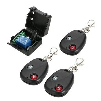 

3Pcs Universal 433Mhz Wireless Remote Control Switch DC 12V 1CH Relay Receiver Module + RF Transmitter Remote Lights Smart Home