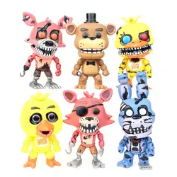 6 шт./компл. новый мультфильм Пять ночей у Фредди Бонни и Чика Foxy FNAF ПВХ фигурку Fazbear Коллекционная модель игрушки L1687