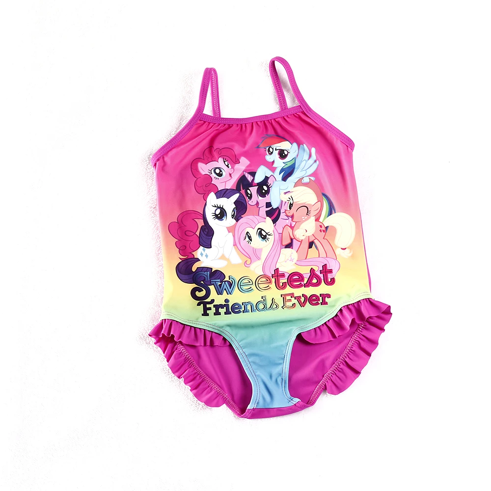 

One-Piece Swimsuits Girls Cartoon Pony Swimming Suits Children Beach Wear Girls Lovely Swimwear Infantil H1-H023