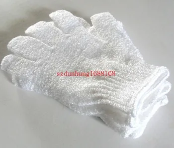 

2000pcs/lot Cloth Mitt Exfoliating Face or Body Bath Scrub Moisturizing gloves April Glove wholesale retail