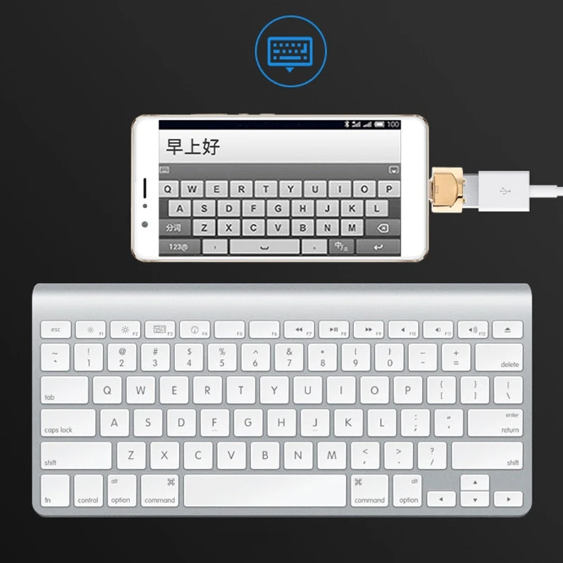 Переходник OTG с Micro USB папа на 2 0 A мама цепочкой для ключей|Компьютерные кабели и