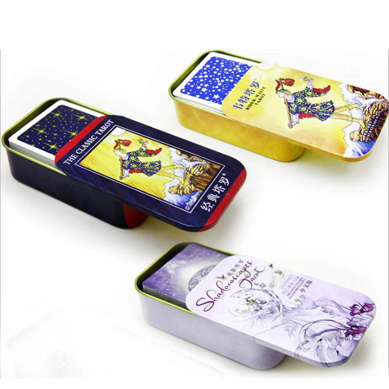 

3 Kinds Option Metal Box Tarot Board Game 78 PCS/Set Boxed Playing Card Tarot Board Game For Family/Friends