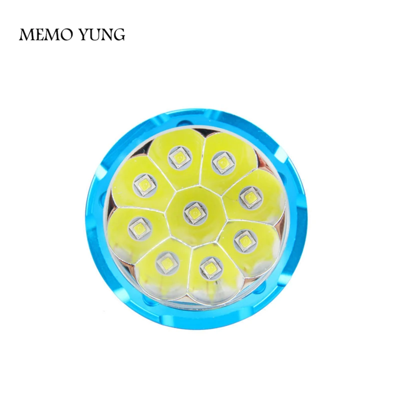 Kaufen Hohe leistungsfähige Lumen Led taschenlampe Tauchen Unterwasser 100 Mt Wasserdichte Taschenlampe 9 x CREE XM T6 LED Fackel Durch 3x18650 oder 26650 batterie