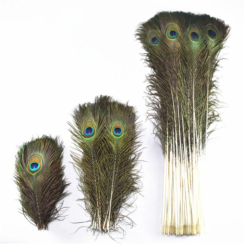 

Wholesale 50 pcs beautiful Peacock feathers 25-90cm for Crafts DIY weddings dreamcatcher earrings Vase accessories decoration