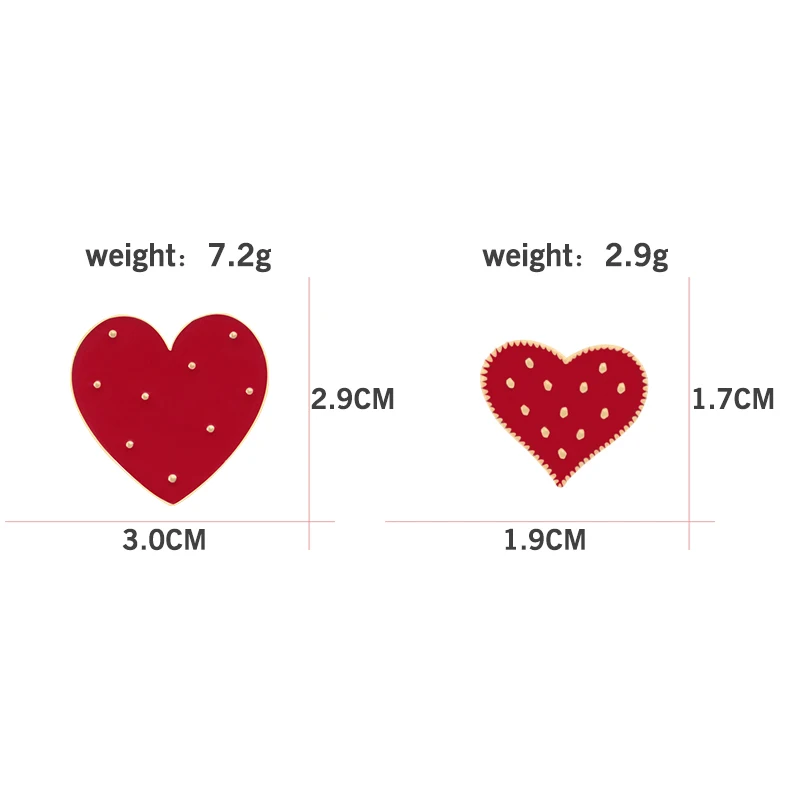 Дропшиппинг 2 шт./компл. модная Милая Большая маленькая брошь в форме сердца эмалированные булавки женские ювелирные изделия джинсовый свитер приспособление для бейджа подарки для пары