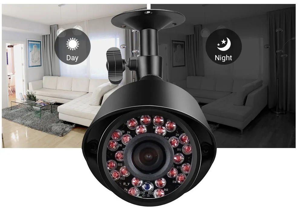 5  Morcembr Video Surveillance System 1MP 4CH CCTV  Camera System 720P 4CH AHD DVR  infrared Video Surveillance Cameras