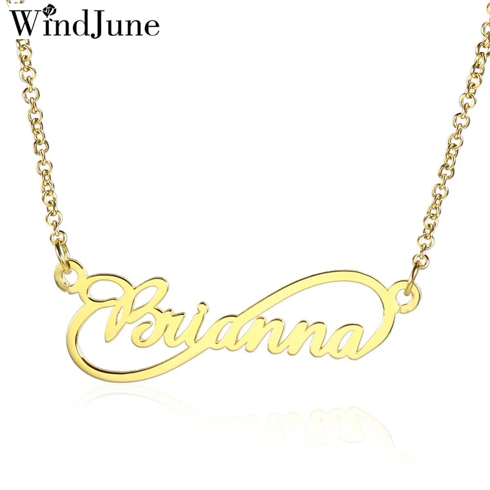 

WindJune Infinity Custom Name Necklace Women Necklace 925 Silver Personalized Pendant Necklace Birthday Gift Dropshipping