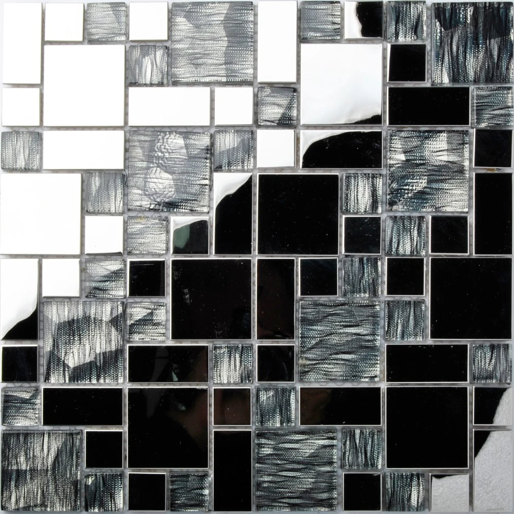 tst glänzend glas fliesen schwarz edelstahl verbundglas