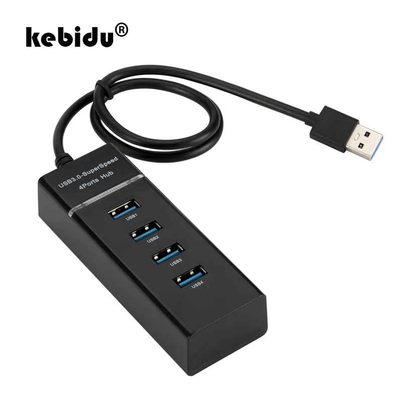 Kebidu Супер Скоростной 4 порта USB 3,0 концентратор 4 порта разъем зарядки для ноутбука/ультрабука с чипсетом VL812 периферийные устройства Аксессуары