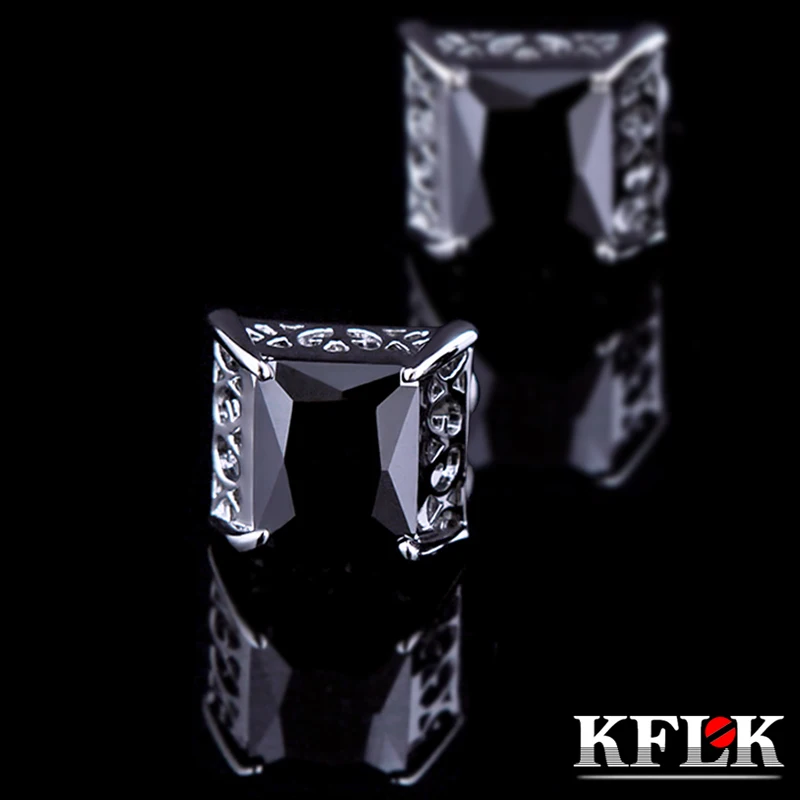 

KFLK Jewelry Brand Fashion Crystal Vintage Cuffs links Male Buttons High Quality French shirt cufflinks for mens Free Shipping