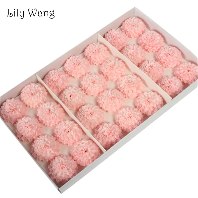 

Lily Wang 28Pcs/Set Soap Artificial Flowers Pompon Daisy Fake Flowers For Wedding Decorative Flowers Home Party Decorations