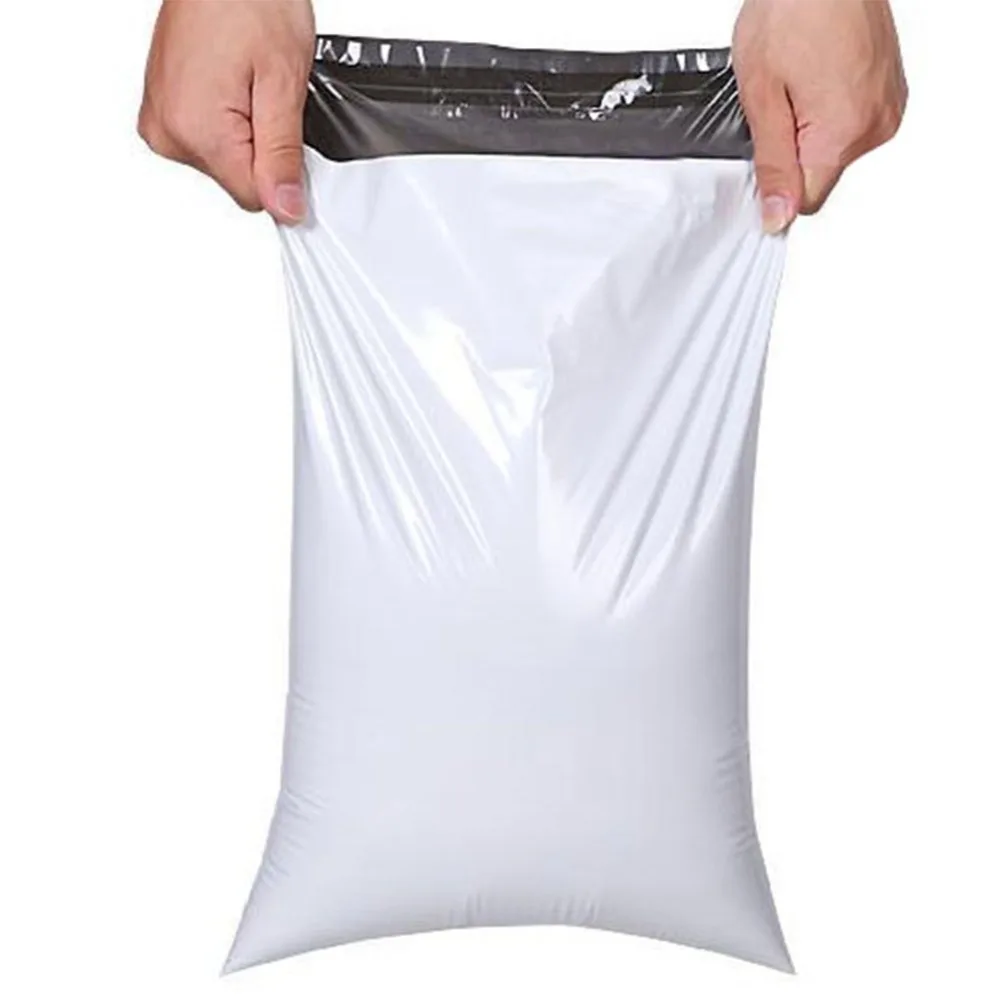 Free Shipping 100pcs lot 17 30cm White Poly Self seal Mailbags Plastic 
