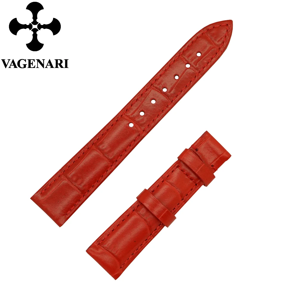 

B7 Custom Watch Strap 12-23mm Calfskin Genuine Leather Red Watch Band with Free Shipping