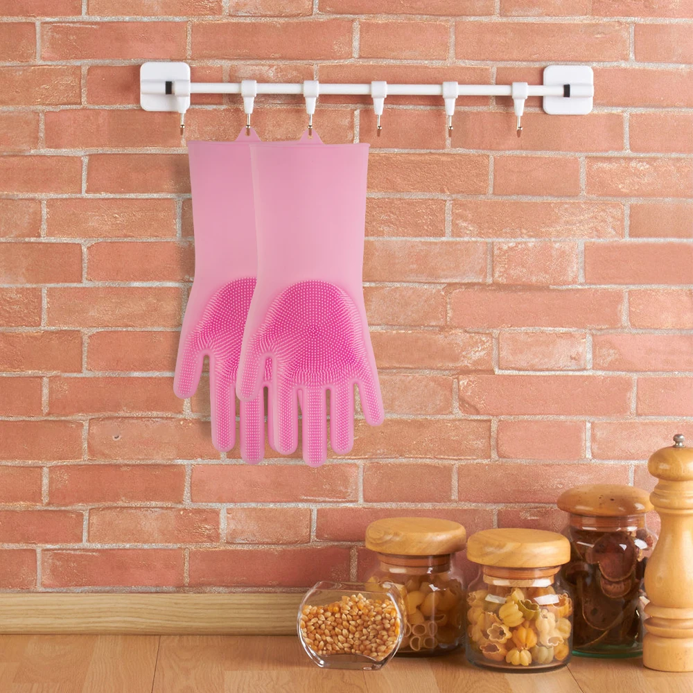 1 пара перчаток кухонные силиконовые чистящие перчатки волшебные силиконовые перчатки для мытья посуды для прихватка для уборки дома инструмент для чистки кухни