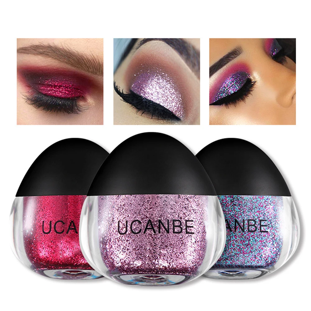 

UCANBE Glitter Eyeshadow Diamond Metallic Single Eye Shadow Palette Brightening Creamy Powder Sparkling Makeup Eye Makeup