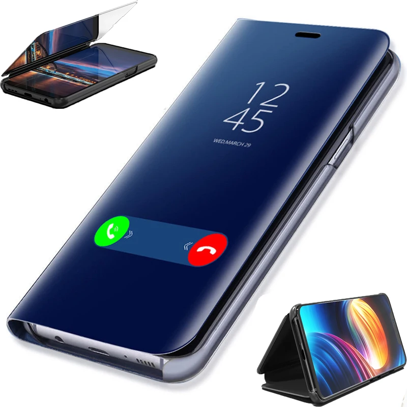 Умный роскошный зеркальный флип чехол для телефона Xiaomi Mi 8 SE Mi8 прозрачный смарт 10