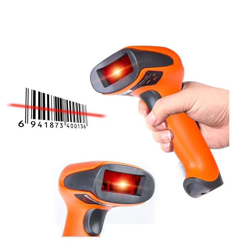1D laser barcode scanner, high quality portable barcode gun for